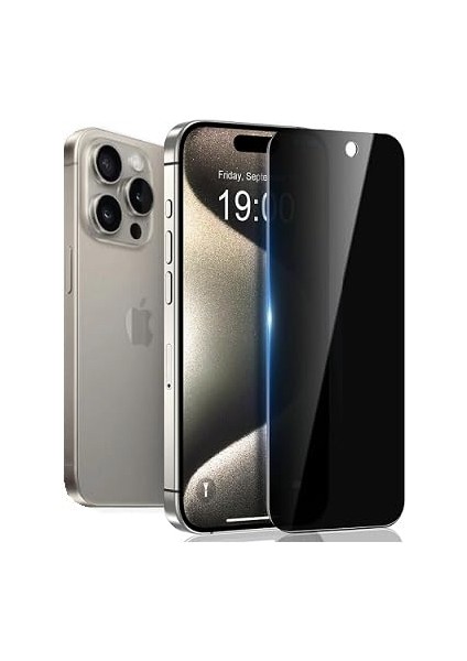 Apple iPhone 16 Pro Max ile Uyumlu Hayalet Gizlilik Filtreli Privacy 9h Cam Ekran Koruyucu