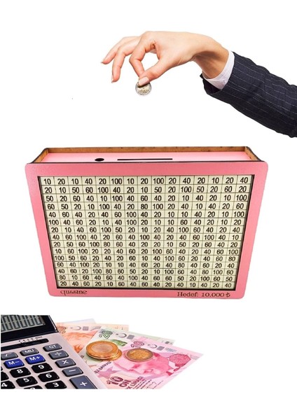 Hedefli Para Biriktirme Kutusu 10.000 Pembe Kumbara fiyatları