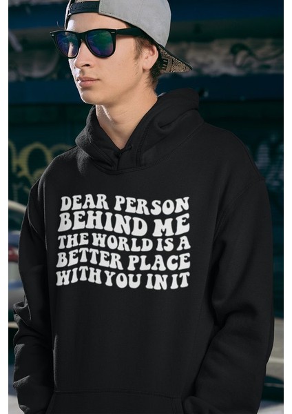 Dear Person Behind Me Yazılı Unisex Oversize Hoodie fiyatları