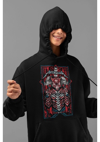 Metallica Baskılı Unisex Oversize Rock Metal Hoodie