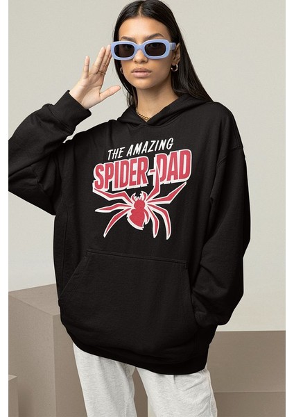 The Amazing Spider-Dad Baskılı Unisex Oversize Örümcek Adam Hoodie