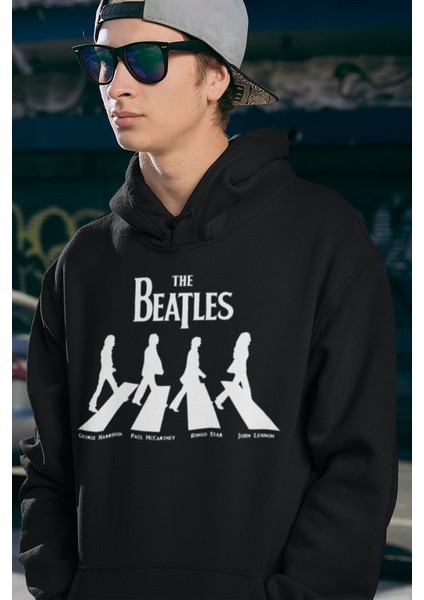 The Beatles Müzik Grubu Baskılı Unisex Oversize Hoodie fiyatları