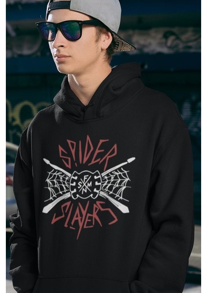 Spider Slayers Baskılı Unisex Oversize Örümcek Adam Hoodie