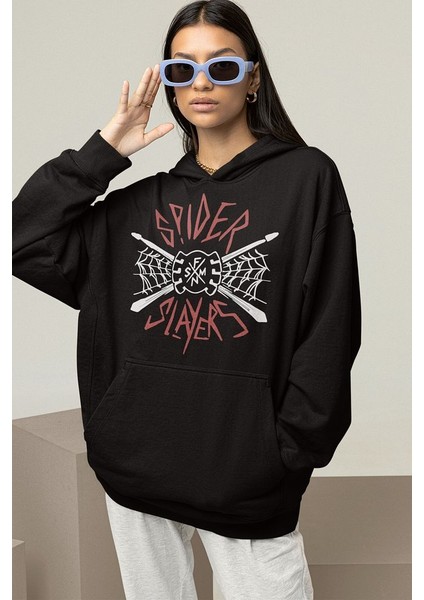 Spider Slayers Baskılı Unisex Oversize Örümcek Adam Hoodie fiyatları