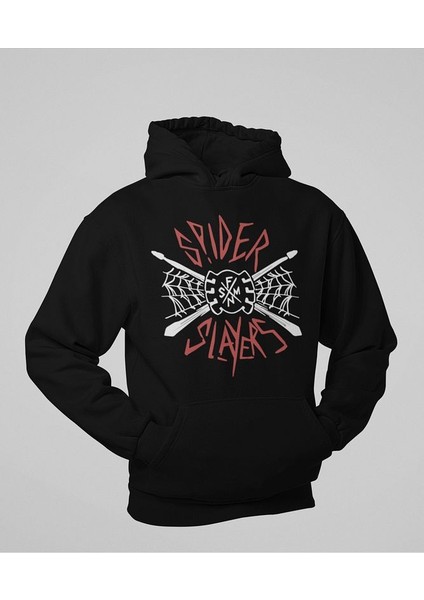 Spider Slayers Baskılı Unisex Oversize Örümcek Adam Hoodie modelleri
