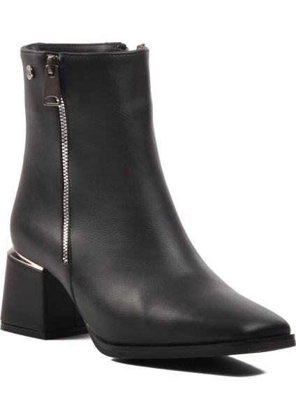 Pc-54000 Siyah Içi Kürklü Kadın Topuklu Bot