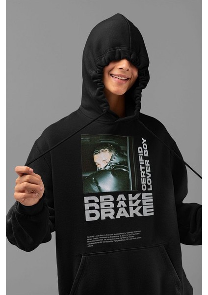 Drake Lover Boy Baskılı Unisex Oversize Rapper Hoodie