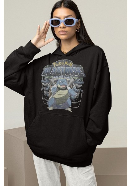 Pokemon Blastoise Baskılı Unisex Oversize Hoodie modelleri