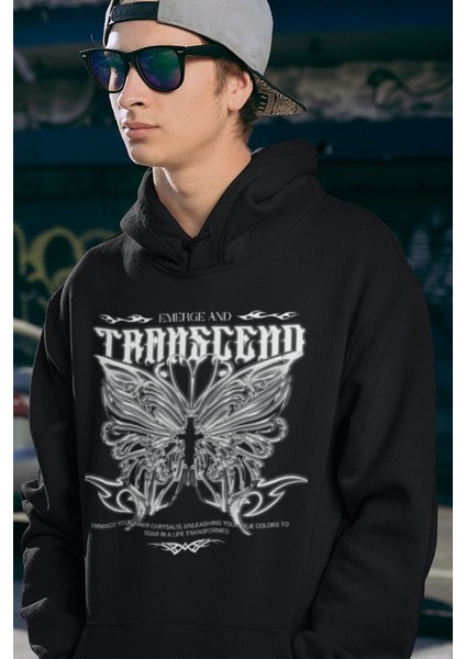 Transcend Tasarım Baskılı Unisex Oversize Hoodie