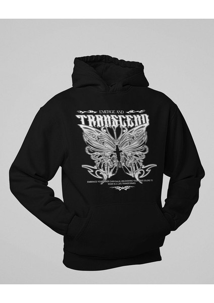 Transcend Tasarım Baskılı Unisex Oversize Hoodie