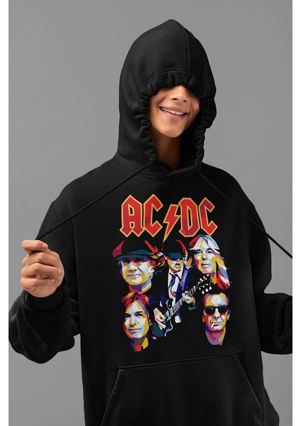 Ac Dc Rock Metal Baskılı Unisex Oversize Müzik Grubu Hoodie fiyatları