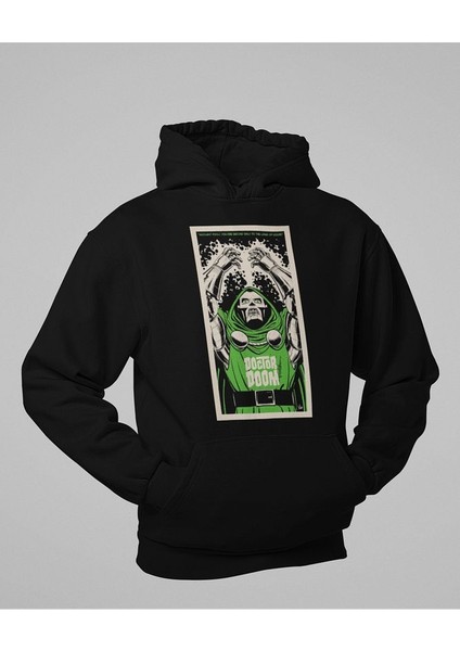 Marvel Karakter Baskılı Unisex Oversize Doctor Doom Hoodie