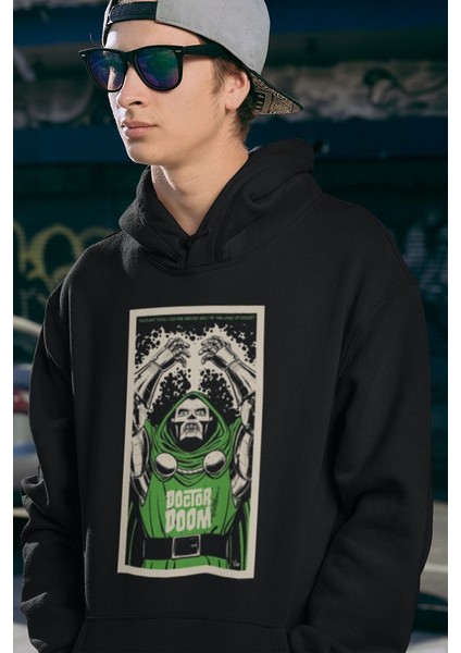 Marvel Karakter Baskılı Unisex Oversize Doctor Doom Hoodie fiyatları
