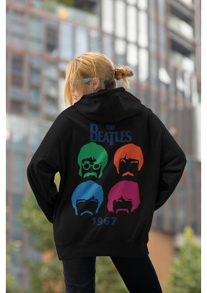 The Beatles 1967 Baskılı Unisex Oversize Müzik Grubu Hoodie