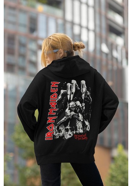 Iron Maiden Müzik Grubu Baskılı Unisex Oversize Rock Metal Hoodie modelleri
