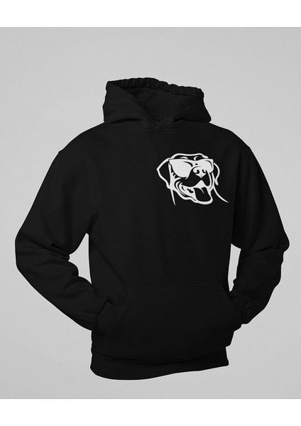 Minimalist Köpek Baskılı Unisex Oversize Dog Hoodie