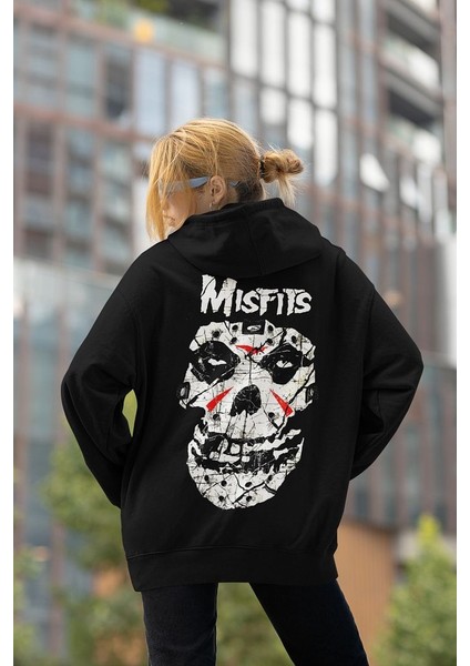Rock Metal Müzik Grubu Baskılı Unisex Oversize Misfits Hoodie modelleri