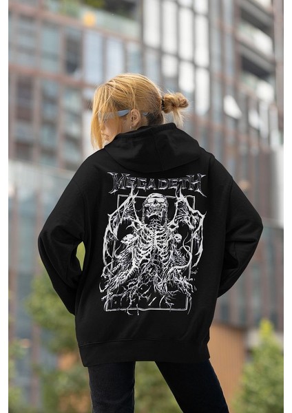 Megadeth Müzik Grubu Baskılı Unisex Oversize Tasarım Hoodie fiyatları