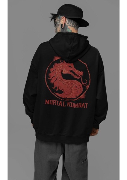 Mortal Kombat Yazılı Unisex Oversize Anime Karakter Hoodie