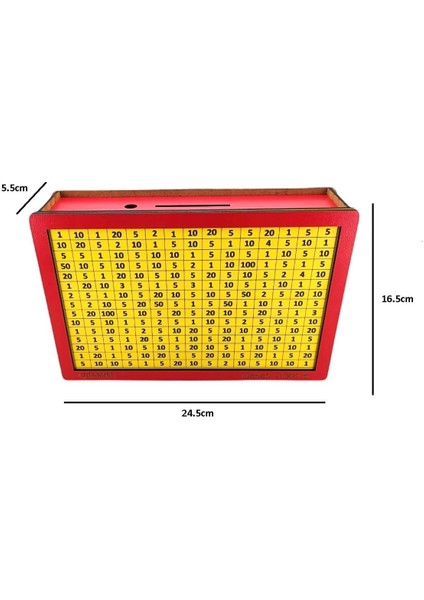 Sarı Kırmızı Parabox Hedefli Para Biriktirme Kumbarası 3.000 Hedefli Ahşap Para Kutusu fiyatları