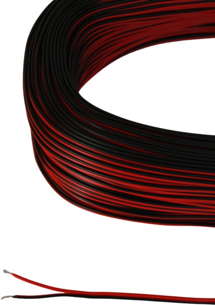 2 Pin Jst Elektrik Kablosu 2'li Şerit LED Kablo 2X0,22MM Kalaylı %100 Bakır Kordon Kablo 100M