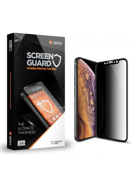 Apple iPhone Xs Max Full Privacy Tempered Glass Premium Cam Ekran Koruyucu