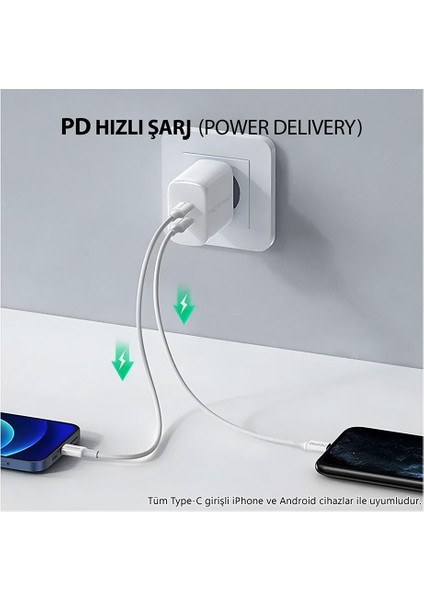 UTC12 60W 1.2m Tpe USB To Type-C Hızlı Şarj ve Data Kablosu