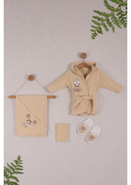 Vavbaby Organik Bambu Bebek Havlu Bornoz Seti Bebek Havlu Kundak Rabbit fiyatları