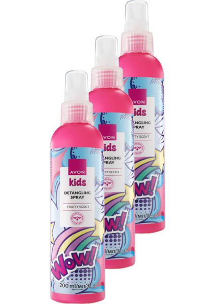 Kids Wow Çocuklar İçin Meyve Kokulu Saç Açıcı Sprey 200 ml x 3 adet