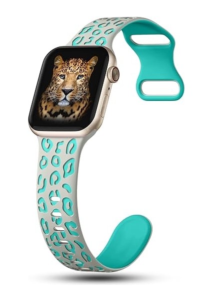 Apple Watch 10 42mm - 38/40/41mm Kordon Leopar Desen Yumuşak Silikon Kordon 2/3/4/5/6/se/7/8/9 fiyatları