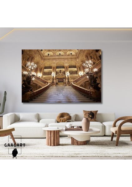 Tekli Yatay Kanvas Duvar Tablosu Ihtişamlı Mimarı Yapı Görseli