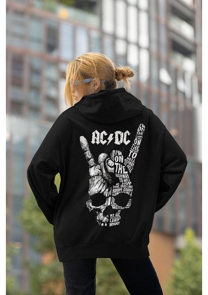Rock Metal Müzik Grubu Baskılı Unisex Oversize Ac Dc Hoodie modelleri