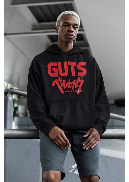 Guts Berserk Baskılı Unisex Oversize Anime Hoodie fırsatları