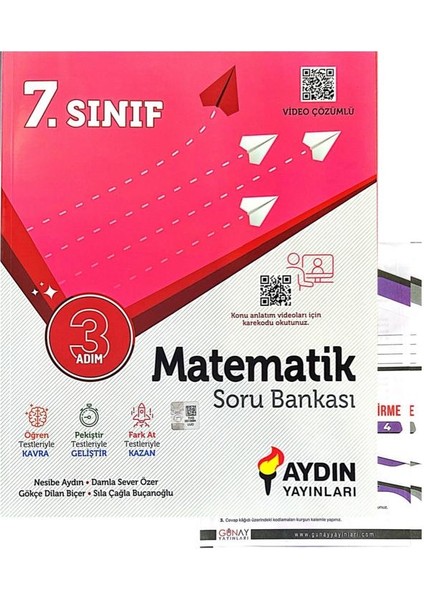 7. Sınıf Üç Adım Matematik Soru Bankası - Günay Yayınları Denemeli