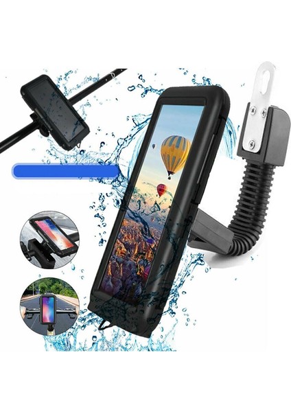 Suporte Motosiklet Telefon Tutucu Kapalı Model ( 4,7 - 6,8 Inches ) Ayna Baglantılı