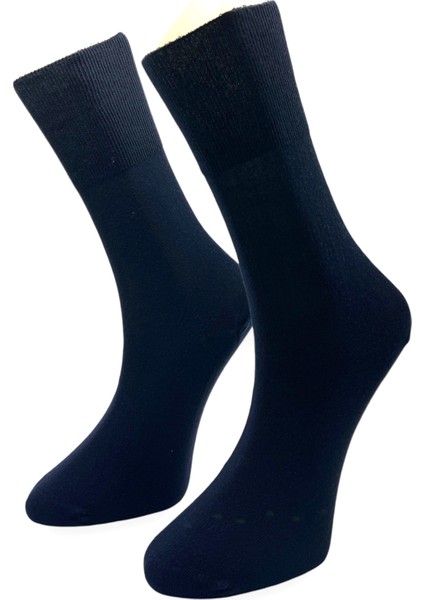 Ciho Socks Premium 4 Çift Erkek Dikişsiz Bambu-Diya-Betik-Comfort Lastik Siyah Laci Füme Soket Çorap