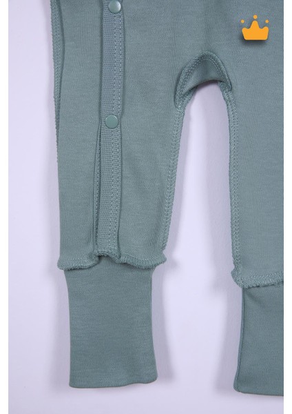 Babyhola 48CM Prematüre Serisi Pamuk Dıştan Dikişli Boydan Çıtçıtlı Tulum Bere Önlük Takım 22432