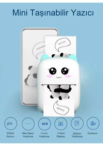 Mini Cep Yazıcı, Fotoğraf, Makbuz, Notlar, Not Etiketleri Mürekkepsiz Yazdırma Ios Android Uyumlu fiyatları