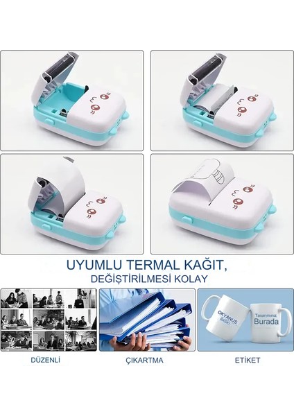 Mini Cep Yazıcı, Fotoğraf, Makbuz, Notlar, Not Etiketleri Mürekkepsiz Yazdırma Ios Android Uyumlu fırsatları