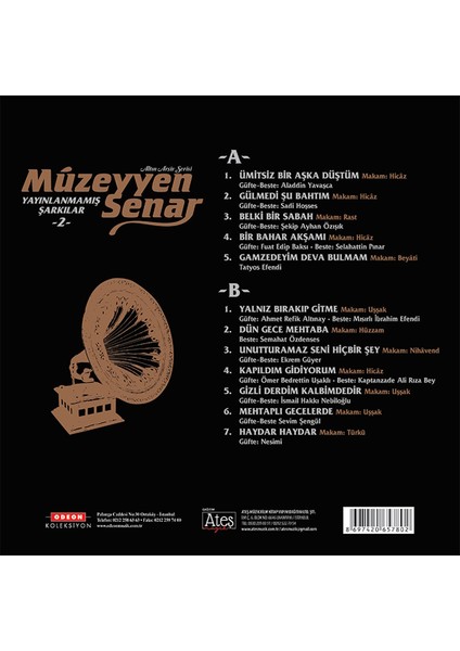 Müzeyyen Senar - Yayınlanmamış Şarkılar 2 (Plak)