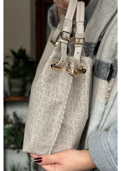 Kadın Örgülü 4 Bölmeli Omuz Çantası ve El Çantası 2180-GD modelleri