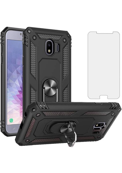 Samsung Galaxy J4 Kılıf Armor Tank Holder Hard Shockproof + Ekran Koruyucu