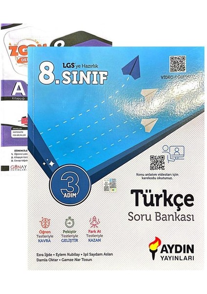 8. Sınıf Üç Adım Türkçe Soru Bankası - Günay Yayınları Denemeli