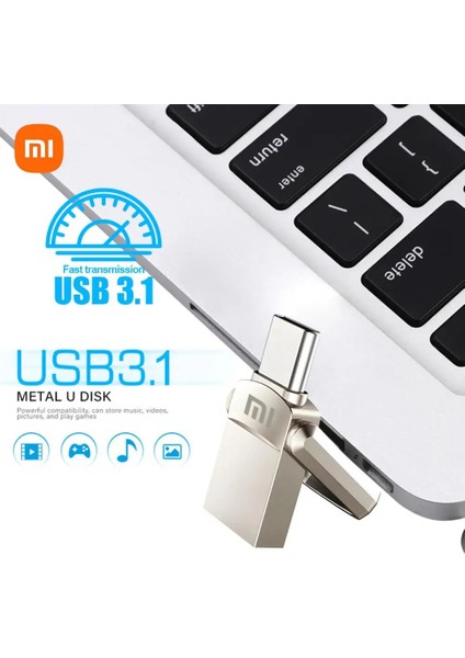 Xiaomi 2tb Type-C ve USB Flash Bellek Otg Çift Giriş Premium Mini