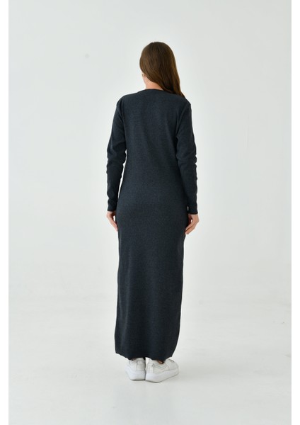 Uzun Kollu Fitilli Bisiklet Sıfır Yaka Terletmeyen Pamuklu Içlik Uzun Elbise Astar Tesettür