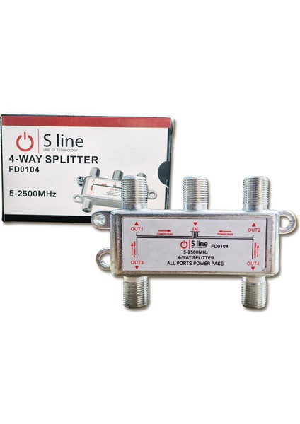 Sline 5-2500MHZ 4lü Uydu Dağıtıcı 1/4 Splitter