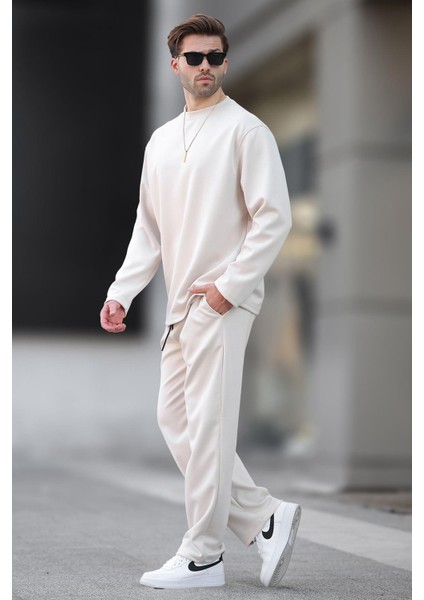 Ekru Basic Uzun Kollu Eşofman Takımı 5960