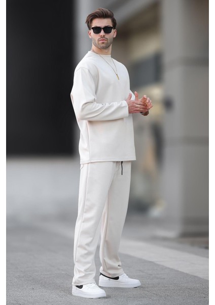 Ekru Basic Uzun Kollu Eşofman Takımı 5960 modelleri