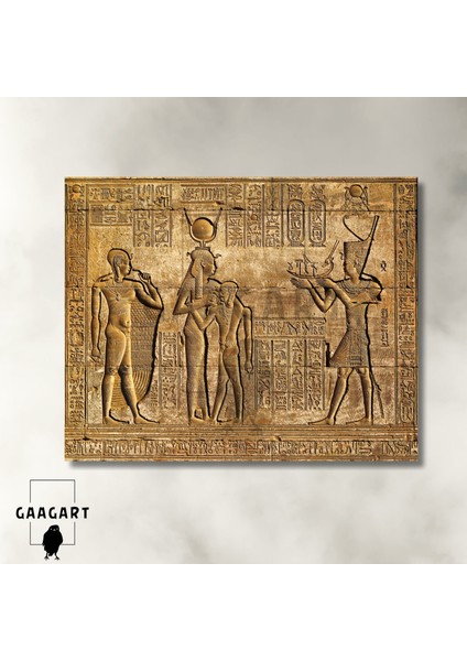 Tekli Yatay Kanvas Duvar Tablosu Antik Mısır Hiyeroglifleri modelleri