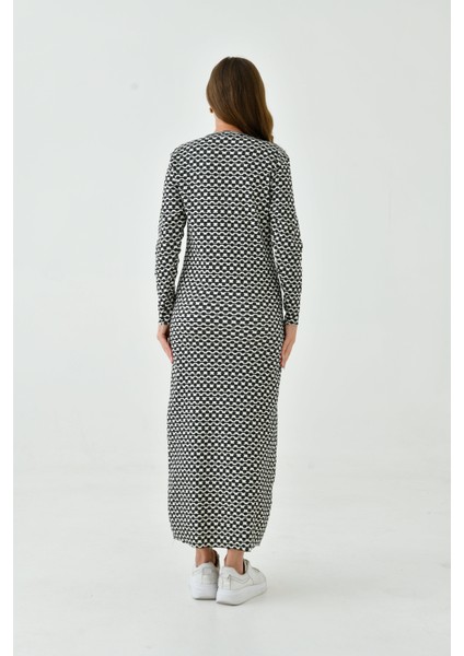 Uzun Kollu Fitilli Bisiklet Sıfır Yaka Terletmeyen Pamuklu Içlik Uzun Elbise Astar Tesettür